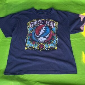 Liquid Blue Grateful Dead Steal Your Face Graphic T-Shirt Navy Blue Mens Large